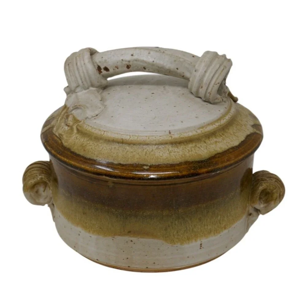Paul Gaskins Art Pottery Stoneware Casserole Covered Pot with Lid